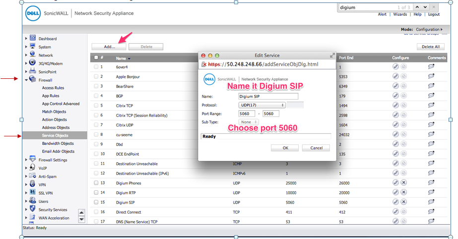 How to configure a SonicWALL Security Appliance for use with